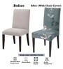 Grey Polyester Floral Stretchable Chair Covers (Pack of 4)