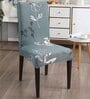 Grey Polyester Floral Stretchable Chair Covers (Pack of 4)