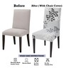 Grey Polyester Floral Stretchable Chair Covers (Pack of 4)