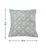 Grey Polyester Floral 16x16 inches Cushion Covers Set of 2