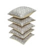 Grey Polyester Floral 20x20 inches Cushion Covers Set of 5