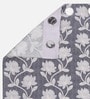 Grey Polyester Floral Light Filtering Eyelet 7 Feet Door Curtains (2 Pc)