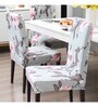 Grey Polyester Floral Stretchable Chair Cover (1Pc)