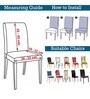 Grey Polyester Floral Stretchable Chair Cover (1Pc)