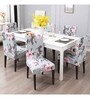 Grey Polyester Floral Stretchable Chair Cover (1Pc)