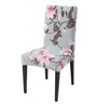 Grey Polyester Floral Stretchable Chair Cover (1Pc)