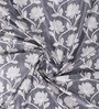 Grey Polyester Floral Light Filtering Eyelet 9 Feet Door Curtains (2 Pc)