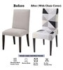 Grey Polyester Geometric Stretchable Chair Covers (Pack of 4)