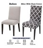 Grey Polyester Geometric Stretchable Chair Covers (Pack of 6)