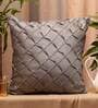 Grey Textured Polyester 16 x 16 Inch Cushion Cover