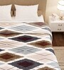 Grey Polyester Geometric 300 GSM Finley Double Bed Blankets