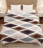 Grey Polyester Geometric 300 GSM Finley Double Bed Blankets