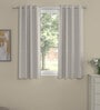 Grey Polyester Abstract 5ft Semisheer Eyelet (2 pc) Window Curtains