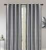 Grey Polyester Geometric 8 Ft Blackout Eyelet 2 Door Curtains