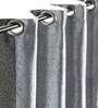 Grey Polyester Geometric 8 Ft Blackout Eyelet 2 Door Curtains