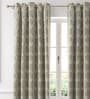 Grey Geometric Polyester 7 Ft Blackout Eyelet Door Curtains (Set of 2)