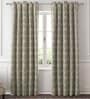Grey Geometric Polyester 7 Ft Blackout Eyelet Door Curtains (Set of 2)