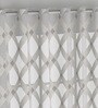 Grey Polyester Geometric 7ft Sheer Eyelet 1 Pc Door Curtain