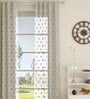 Grey Geometric Polyester 7 Ft Sheer Eyelet Door Curtain