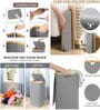 Grey Polyester Laundry Basket