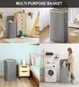 Grey Polyester Laundry Basket