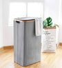 Grey Polyester Laundry Basket