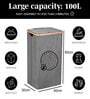 Grey Polyester Laundry Basket