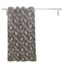 Grey Polyester Leaf 5ft Regular Eyelets Window Curtain (1 Pc)