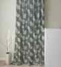 Grey Polyester Leaf 7ft Regular Eyelets Door Curtain (1 Pc)