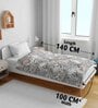 Grey Polyester Patterned 120 GSM Single Bed Kids Dohar