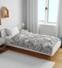 Grey Polyester Patterned 120 GSM Single Bed Kids Dohar