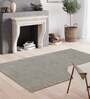 Grey Polyester Plain Solids 4 x 6 Feet Machine Made Carpet