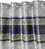 Grey Polyester Self Design 5ft Blackout Eyelet Window Curtains (Pack of 2)