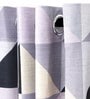 Grey Geometric Polyester 5 Ft Semisheer Eyelet Window Curtains (Set of 2)