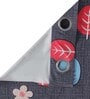 Grey Floral Polyester 7 Ft Semisheer Eyelet Door Curtains (Set of 2)