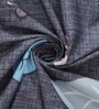Grey Floral Polyester 7 Ft Semisheer Eyelet Door Curtains (Set of 2)