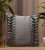 Grey Textured Polyester 12 x 12 Inches Cushion Cover