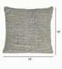 Grey Textured Polyester 16 x 16 Inch Cushion Covers (Set of 2)