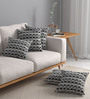 Grey Geometric Polyester 16 x 16 Inches Cushion Covers (Set of 5)