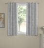 Geometric Polyester Solid 5 Ft  Semisheer Eyelet 2 Window Curtains