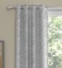 Geometric Polyester Solid 5 Ft  Semisheer Eyelet 2 Window Curtains