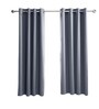 Grey Polyester Solid 5ft Blackout Eyelet Window Curtain (2 Pc)