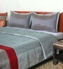 Grey Polyester Solid 600 GSM King Size Quilts with 2 Pillow Covers