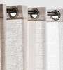 Grey Solid Polyester 8 Ft Sheer Eyelet Door Curtains (Set of 2)