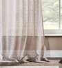 Grey Solid Polyester 8 Ft Sheer Eyelet Door Curtains (Set of 2)