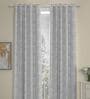 Grey Geometric Polyester 7 Ft Semisheer Eyelet Door Curtains (Set of 2)