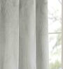 Grey Polyester Solid 7 ft Light Filtering Eyelet (Set of 2) Door Curtains