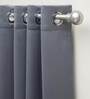Grey Polyester Solid 7ft Blackout Eyelet Door Curtain (2 Pc)