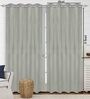 Grey Polyester Solid 9 ft Light Filtering Eyelet Door Curtain