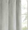 Grey Polyester Solid 9 ft Light Filtering Eyelet Door Curtain